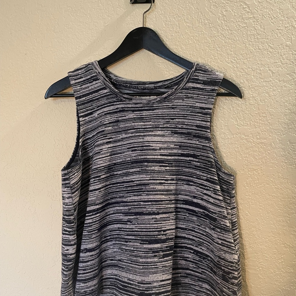 Madewell Navy and Grey Striped Tank